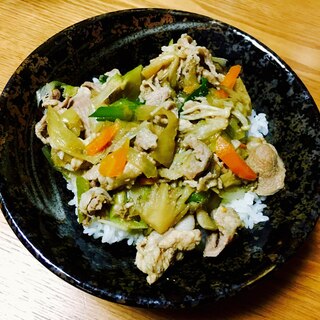 野菜たっぷり豚丼